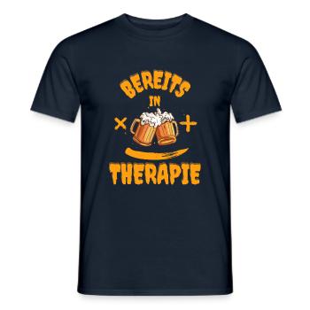 Bereits in Bier Therapie Geschenk Bierliebhaber - Männer T-Shirt - Navy - Vorne - AI Model Male 178 light (178cm)
