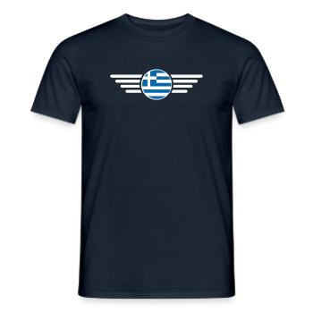 T-shirt design de style grec - T-shirt homme - marine - Devant - AI Model Male 178 light (178cm)
