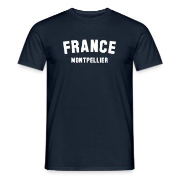 Montpellier, France - T-shirt homme - marine - Devant - AI Model Male 178 light (178cm)