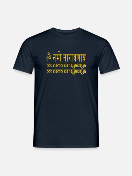 om namo narayanaya yellow - Männer T-Shirt - Navy