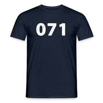 071 Leiden Zoeterwoude Voorschoten Noordwijk - T-shirt homme - marine - Devant - AI Model Male 178 light (178cm)