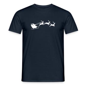 Weihnachtsmann mit Schlitten - Männer T-Shirt - Navy - Vorne - AI Model Male 178 light (178cm)