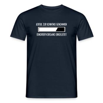 Kritik zur Kenntnis Ignoriervorgang - Männer T-Shirt - Navy - Vorne - AI Model Male 178 light (178cm)