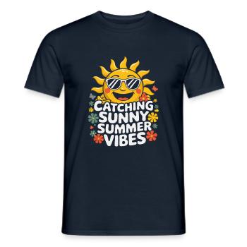 Sunny Summer Moments Vibes Summer Sun - Men's T-Shirt - navy - Front - AI Model Male 178 light (178cm)