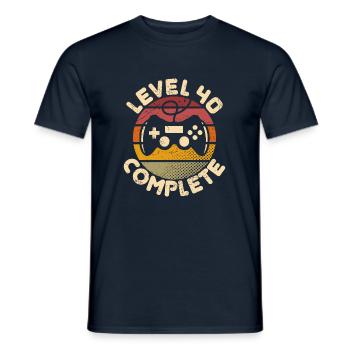 40th Birthday Level 40 Complete 40 Years Gift - Men's T-Shirt - navy - Front - AI Model Male 178 light (178cm)
