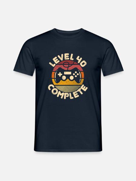 40. Geburtstag Level 40 Complete 40 Jahre Geschenk - T-shirt herr - marinblå