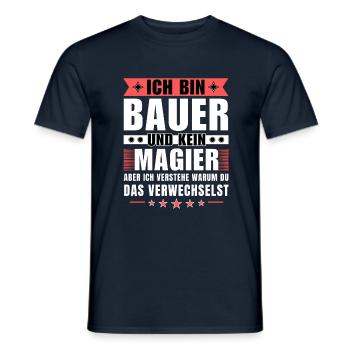 Ich bin Bauer und kein Magier - Männer T-Shirt - Navy - Vorne - AI Model Male 178 light (178cm)