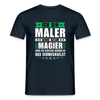 Ich bin Maler und kein Magier - Männer T-Shirt - Navy - Vorne - AI Model Male 178 light (178cm)