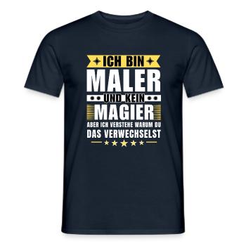 Ich bin Maler und kein Magier - Männer T-Shirt - Navy - Vorne - AI Model Male 178 light (178cm)