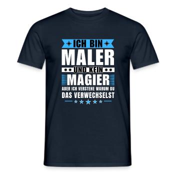 Ich bin Maler und kein Magier - Männer T-Shirt - Navy - Vorne - AI Model Male 178 light (178cm)