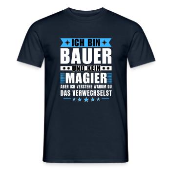 Ich bin Bauer und kein Magier - Männer T-Shirt - Navy - Vorne - AI Model Male 178 light (178cm)