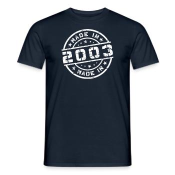 Year of birth Birth Born In - Made in 2003 - Men's T-Shirt - navy - Front - AI Model Male 178 light (178cm)