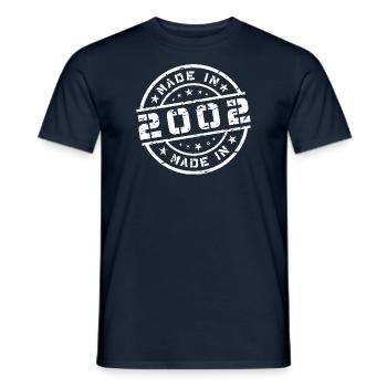 Année de naissance Anniversaire Né(e) en 2002 - T-shirt homme - marine - Devant - AI Model Male 178 light (178cm)