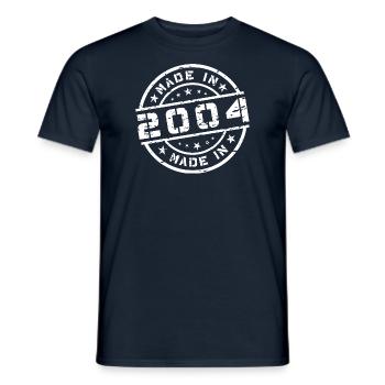 Année de naissance Anniversaire Né(e) - Fabriqué en 2004 - T-shirt homme - marine - Devant - AI Model Male 178 light (178cm)