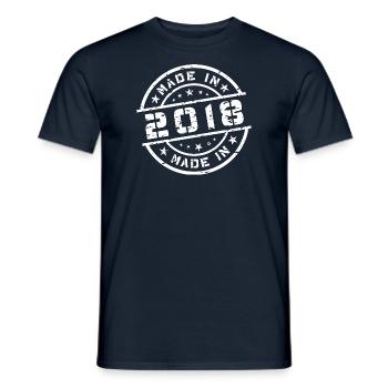 Année de naissance Anniversaire Né en - Fabriqué en 2018 - T-shirt homme - marine - Devant - AI Model Male 178 light (178cm)