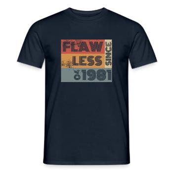 44. Anniversaire Sans défaut depuis 04/1981 - T-shirt homme - marine - Devant - AI Model Male 178 light (178cm)