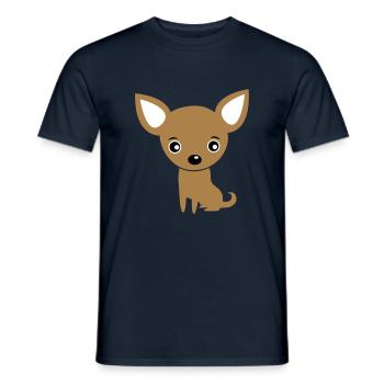 Lustiger niedlicher Baby Chihuahua / Hund - Männer T-Shirt - Navy - Vorne - AI Model Male 178 light (178cm)