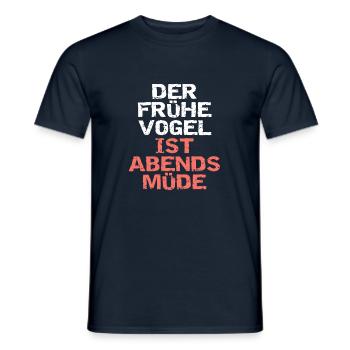 Der frühe Vogel... - Männer T-Shirt - Navy - Vorne - AI Model Male 178 light (178cm)