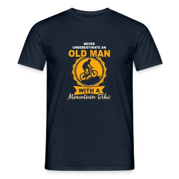 Old Man - Mountain Bike - Men's T-Shirt - navy - Front - AI Model Male 178 light (178cm)