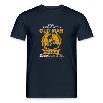 Vieil homme - VTT GRUNGE - T-shirt homme - marine - Devant - AI Model Male 178 light (178cm)