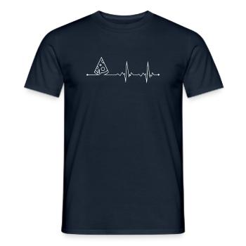 Pizza Heartbeat Pulse Graphic - Men's T-Shirt - navy - Front - AI Model Male 178 light (178cm)