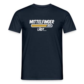 Mittelfinger lädt - Männer T-Shirt - Navy - Vorne - AI Model Male 178 light (178cm)