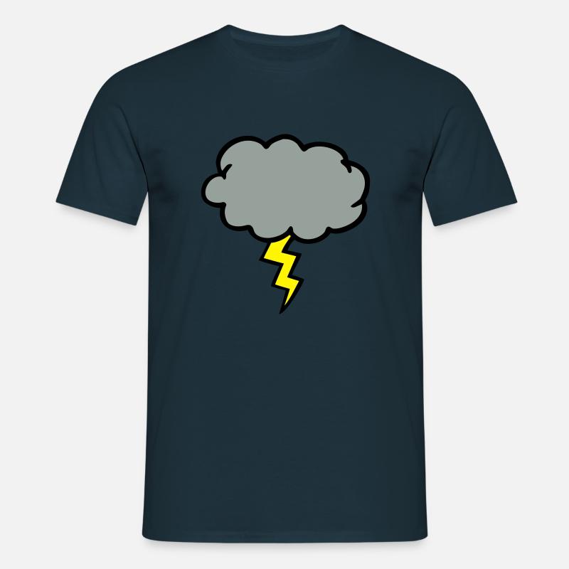 cloud thundercloud lightning thunderbolt - Men's T-Shirt - navy