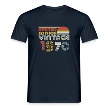 Limited Edition Vintage 1970 - Men's T-Shirt - navy - Front - AI Model Male 178 light (178cm)