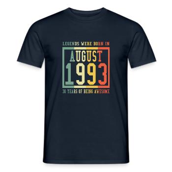 AUGUST 1993 Jahrestag - Männer T-Shirt - Navy - Vorne - AI Model Male 178 light (178cm)