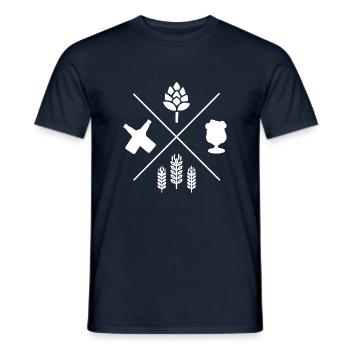 Beer Wine Whiskey Schnapps Alcohol - Men's T-Shirt - navy - Front - AI Model Male 178 light (178cm)