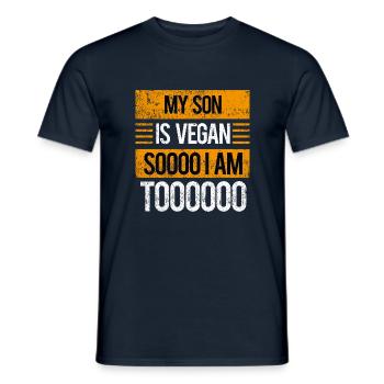 Mon fils est végétalien, moi aussi - T-shirt homme - marine - Devant - AI Model Male 178 light (178cm)