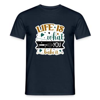 La vie est ce que vous faites cuire - T-shirt homme - marine - Devant - AI Model Male 178 light (178cm)