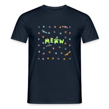 Meow color paws pattern - Men's T-Shirt - navy - Front - AI Model Male 178 light (178cm)