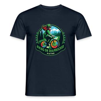 Faire du vélo sur les sentiers dévalés de la Saint-Patrick 24 - T-shirt homme - marine - Devant - AI Model Male 178 light (178cm)