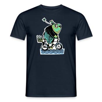 Fisch - Männer T-Shirt - Navy - Vorne - AI Model Male 178 light (178cm)