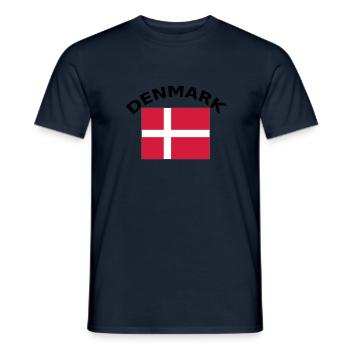 Danemark, Danemark, drapeau, drapeau - T-shirt homme - marine - Devant - AI Model Male 178 light (178cm)