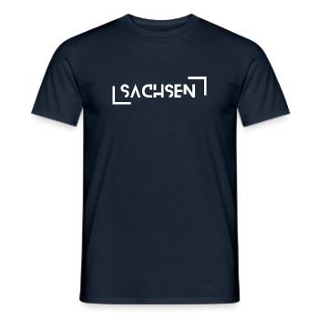 Sachsen - Männer T-Shirt - Navy - Vorne - AI Model Male 178 light (178cm)