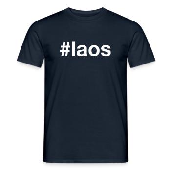 Laos Hashtag - Männer T-Shirt - Navy - Vorne - AI Model Male 178 light (178cm)