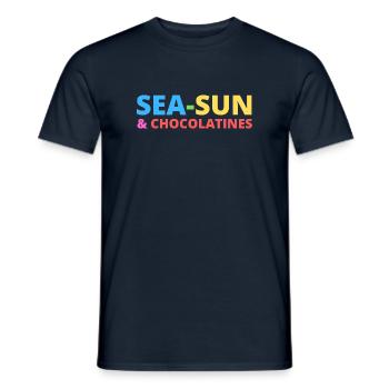 Meeressonne und Chocolatines - Männer T-Shirt - Navy - Vorne - AI Model Male 178 light (178cm)