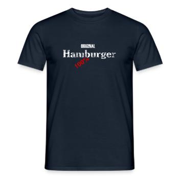 Original Hamburger - 100% - Männer T-Shirt - Navy - Vorne - AI Model Male 178 light (178cm)