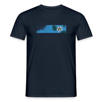 Blaue Seerose auf dem Wasser - Männer T-Shirt - Navy - Vorne - AI Model Male 178 light (178cm)