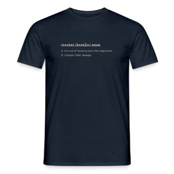 Crochet Definition – Turning Yarn Into Happiness - T-shirt homme - marine - Devant - AI Model Male 178 light (178cm)