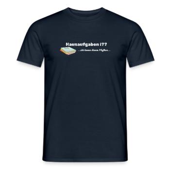 LIEBEVOLL Hausaufgaben-Mythos - Männer T-Shirt - Navy - Vorne - AI Model Male 178 light (178cm)
