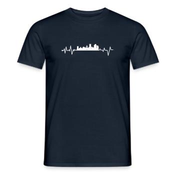 Kingston upon hull heartbeat - Men's T-Shirt - navy - Front - AI Model Male 178 light (178cm)