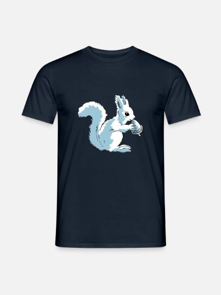 Squirrel eats a nut - Men's T-Shirt - navy