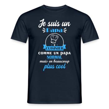 papa cool cuisinier, cadeau fête des pères - T-shirt homme - marine - Devant - AI Model Male 178 light (178cm)