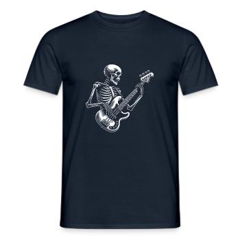 Crâne squelette avec guitare basse - T-shirt homme - marine - Devant - AI Model Male 178 light (178cm)