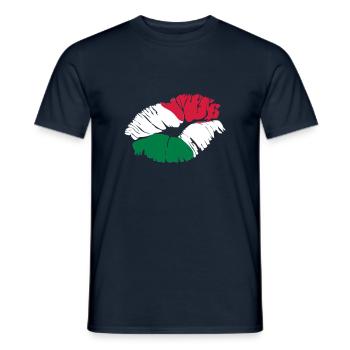 bisou italien - T-shirt homme - marine - Devant - AI Model Male 178 light (178cm)