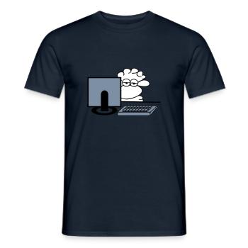 Computerschaf - Männer T-Shirt - Navy - Vorne - AI Model Male 178 light (178cm)