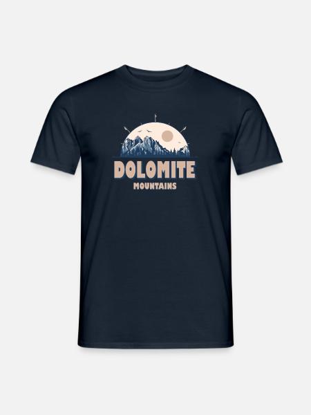 Dolomites Italie Vintage Mountain Randonnée - T-shirt homme - marine
